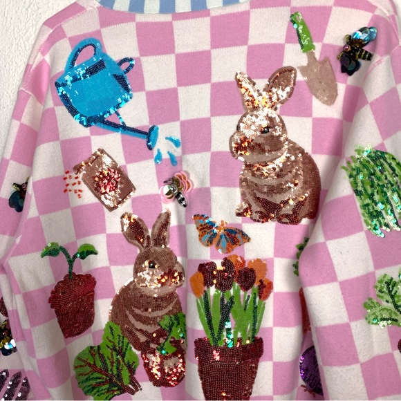Queen of sparkles spring bunny embellished cardigan - Picture 8 of 12